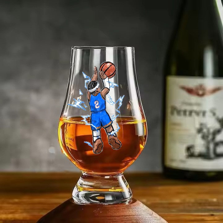 🏆🏀Thunder Championship Commemorative Crystal Wine Glass - Basketball Fan Collectible Edition