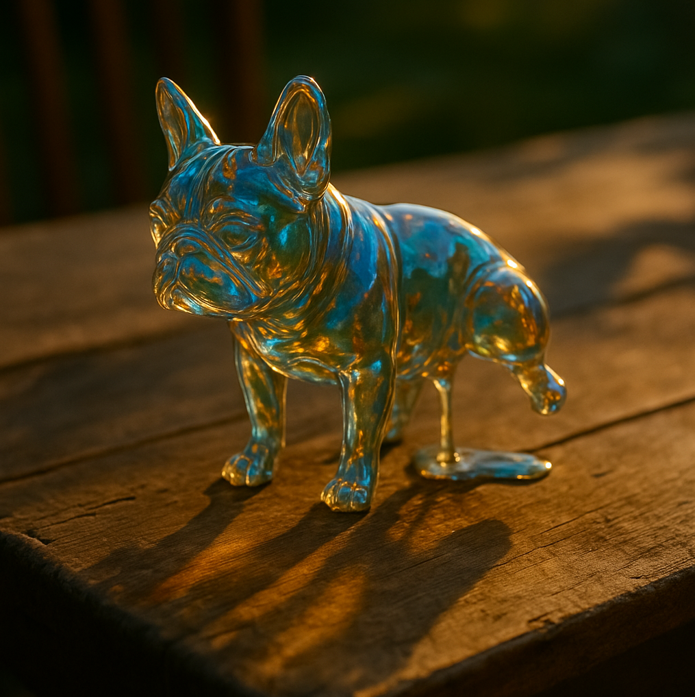 Funny French Bulldog Crystal Ornament