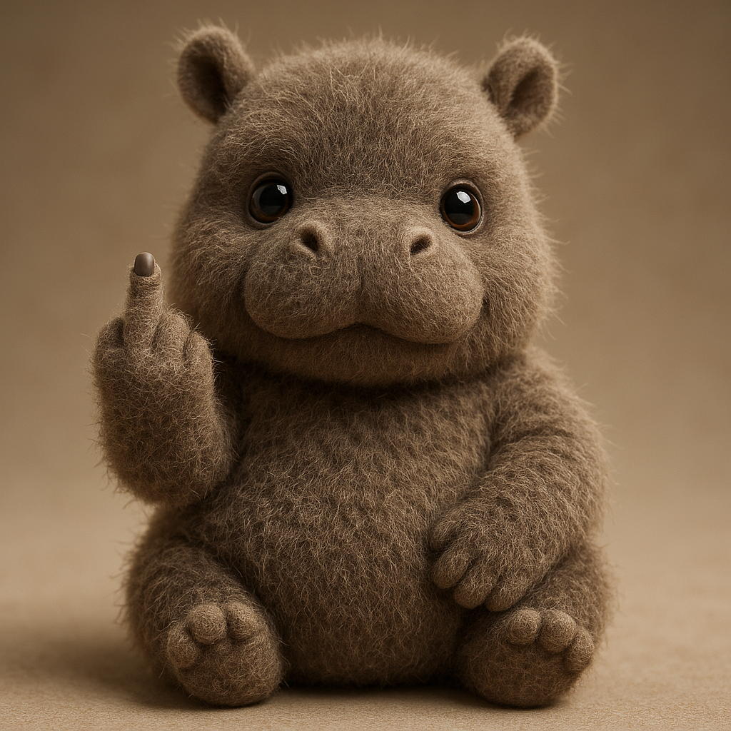🦛🖕Cute middle finger plush hippo