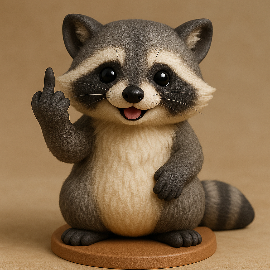 🦝🖕Middle Finger Raccoon Figure