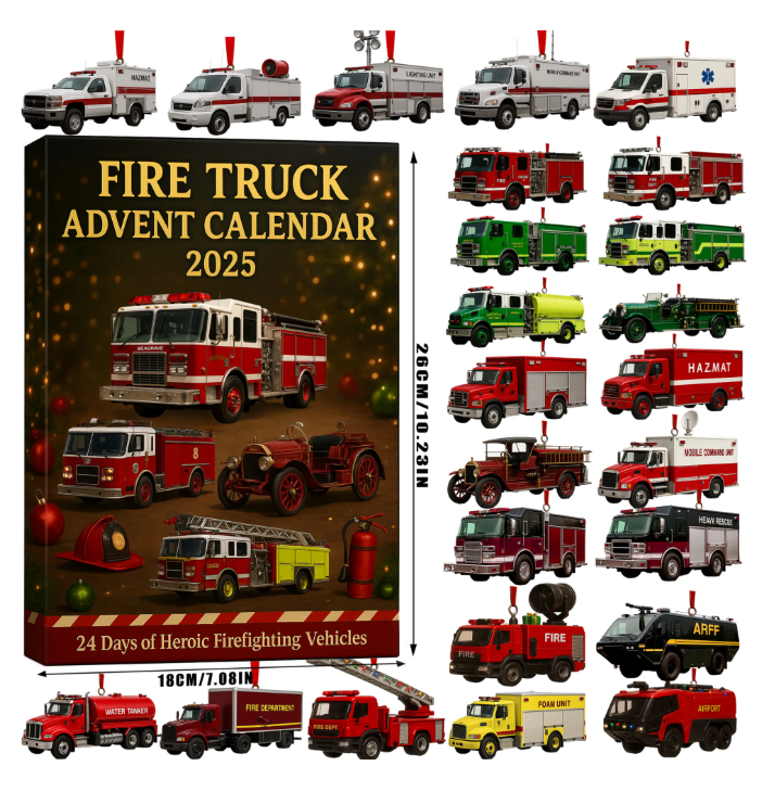 🚒🔥FIRE TRUCK ADVENT CALENDAR 2025🎁🌲