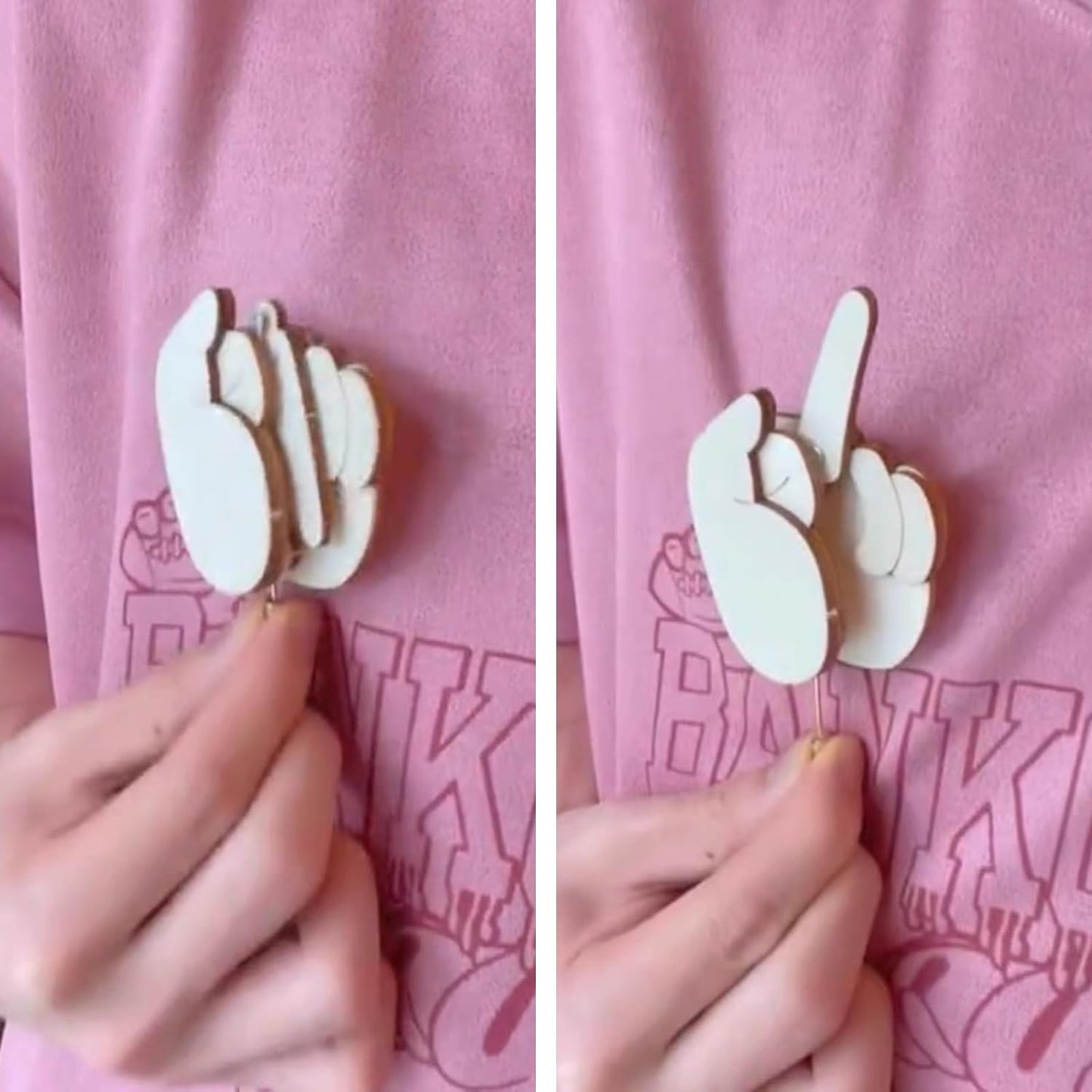 ✨Hot Sale 50% OFF--🤣Funny Wooden Finger Brooch