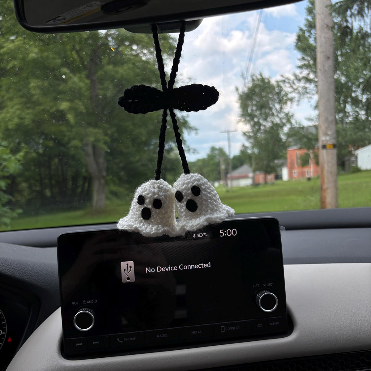 👻Handmade Crochet Ghost Car Charm