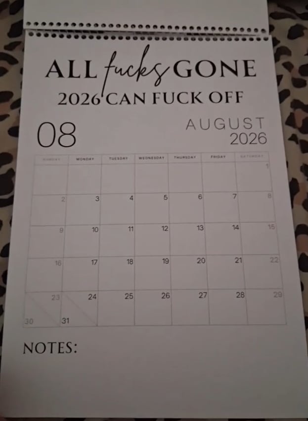 😂Fuck It 2026 Spiral Bound Wall Calender📆