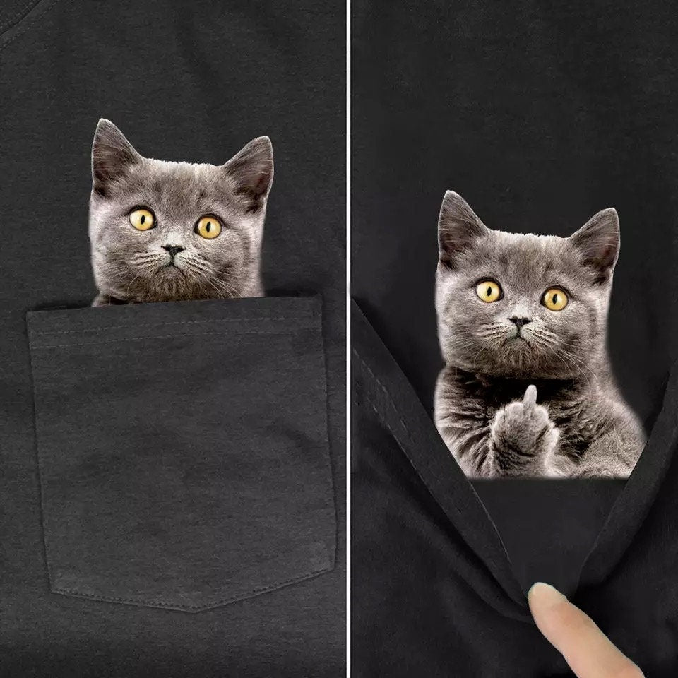 Hidden Middle Finger Signed Funny Cat Printed T-Shirt(Buy 2 Free Shipping)