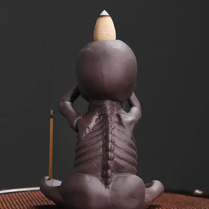 💥☠Skull Head & Little Devil Backflow Censer Decoration