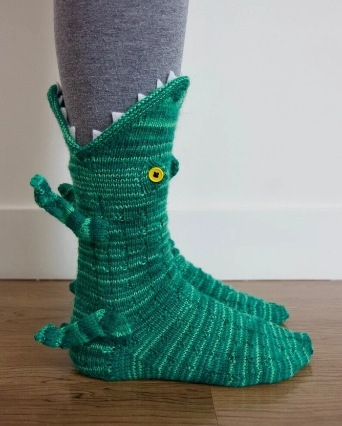 🎅Hot Sale- 3D Knit Crocodile Socks