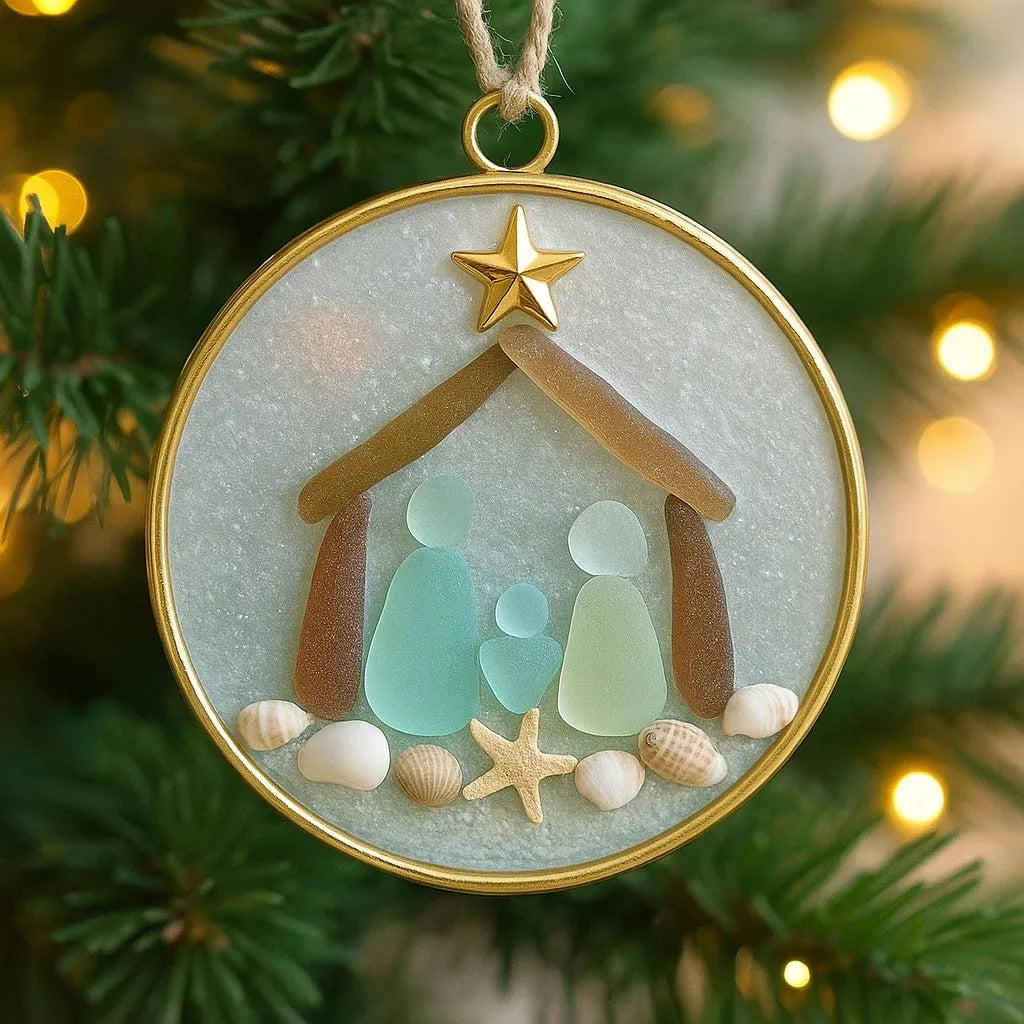 ✨Sea Glass Nativity Christmas Ornament