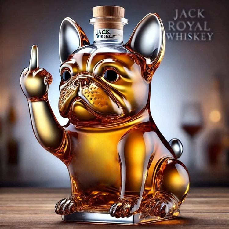 🍻French Bulldog Whiskey Bottle