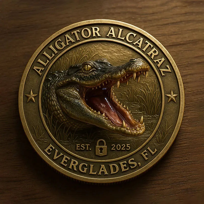 Alligator Alcatraz Humor Collectible Coin