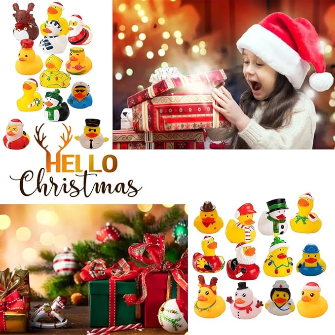 💥CHRISTMAS SALE💥24 Pcs Countdown Christmas Rubber Ducks Advent Calendar