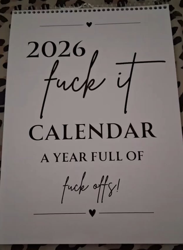 😂Fuck It 2026 Spiral Bound Wall Calender📆