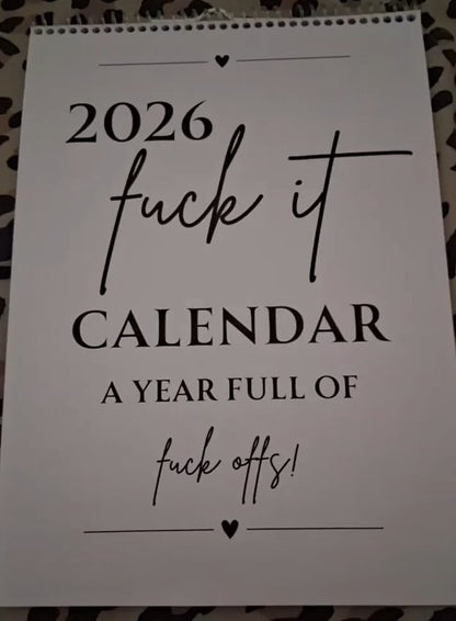 😂Fuck It 2026 Spiral Bound Wall Calender📆