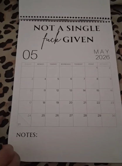 😂Fuck It 2026 Spiral Bound Wall Calender📆