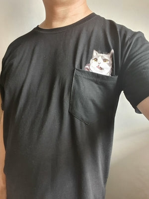 😾🖕Pocket Middle Finger Cat T-Shirt（Buy 2 Free Shipping）