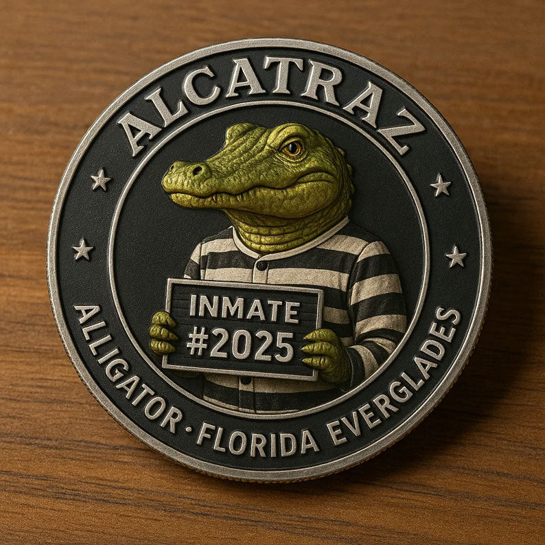 Alligator Alcatraz Inmate Mugshot Coin