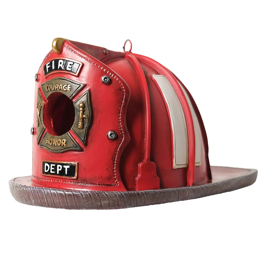 ⛑HOT SALE 50% OFF🐦️Retro Red Firefighter Helmet Bird House💖