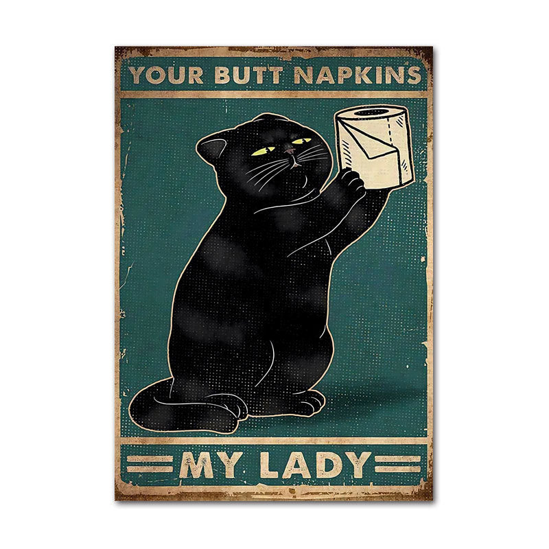 Funny Animal Poste -Vintage Bathroom Wall Art