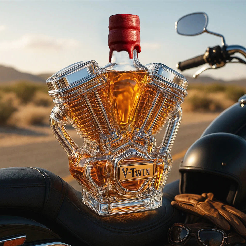 🥃🏍️V-Twin Whiskey Bottle