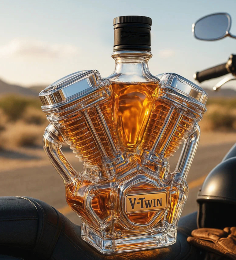 🥃🏍️V-Twin Whiskey Bottle