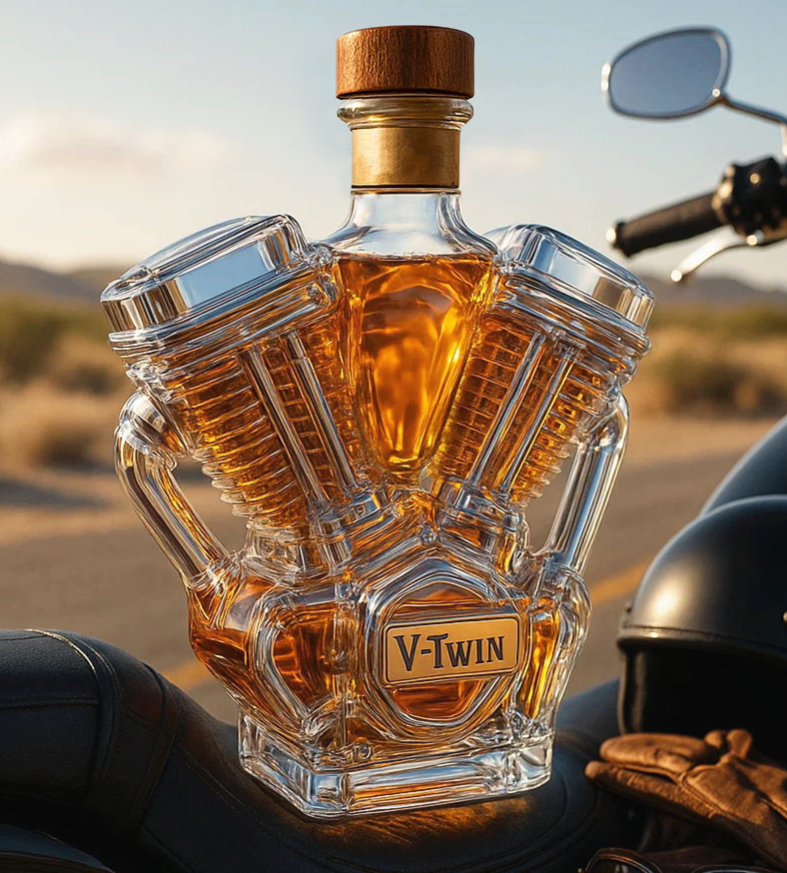 🥃🏍️V-Twin Whiskey Bottle
