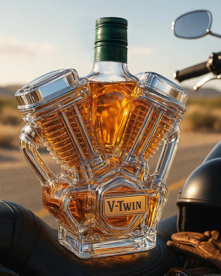 🥃🏍️V-Twin Whiskey Bottle