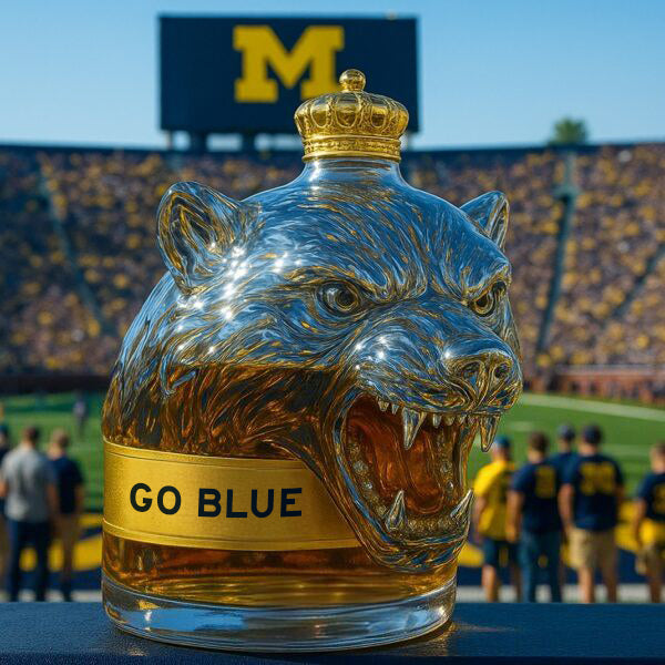💛🥃Michigan Wolverines Mascot Whiskey Bottle
