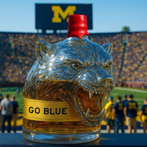 💛🥃Michigan Wolverines Mascot Whiskey Bottle