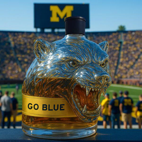 💛🥃Michigan Wolverines Mascot Whiskey Bottle