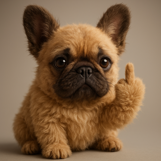 🐶🖕Cute middle finger plush French bulldog