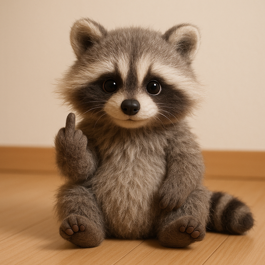 🦝🖕Cute middle finger plush raccoon