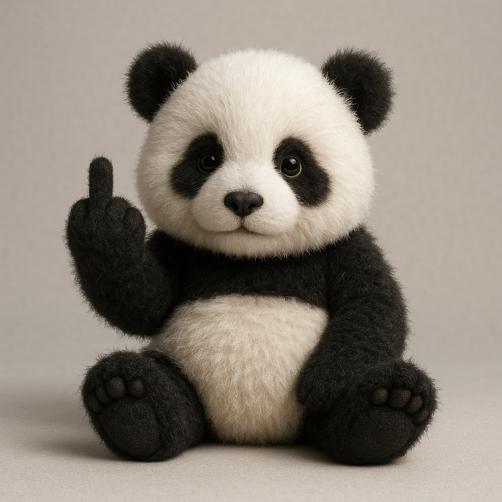 🐼🖕Cute middle finger plush panda