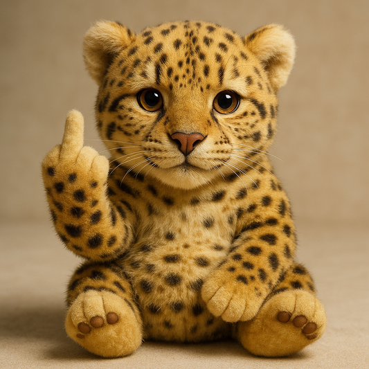 🐆🖕Cute middle finger plush leopard