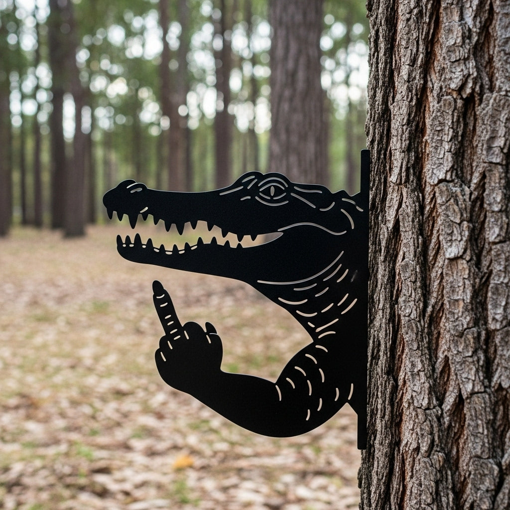 😂Middle Finger Peek-a-Boo Flipping Off Metal Sign