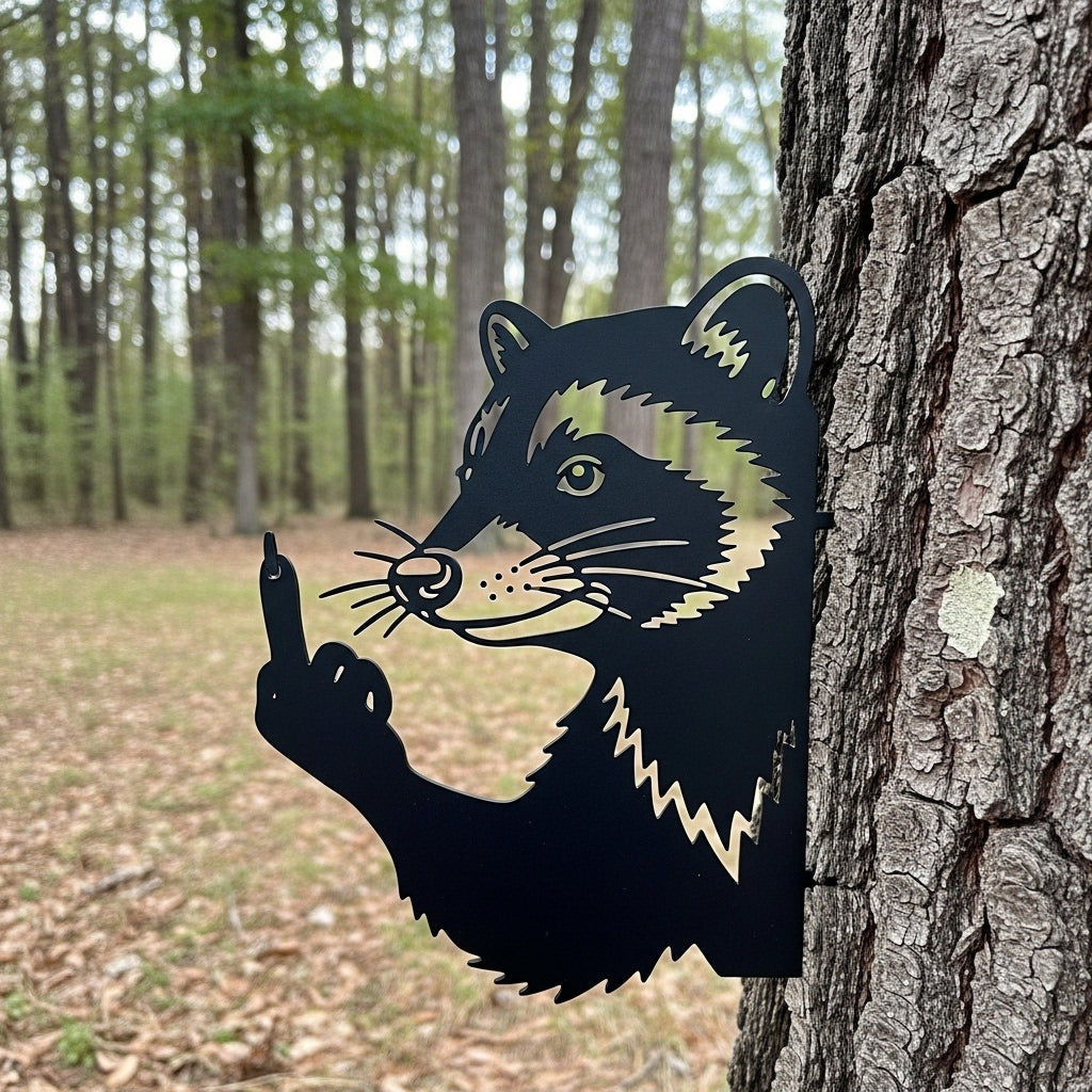 😂Middle Finger Peek-a-Boo Flipping Off Metal Sign