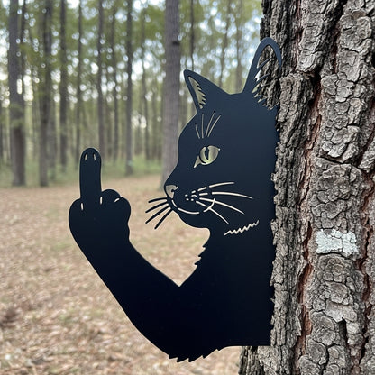 😂Middle Finger Peek-a-Boo Flipping Off Metal Sign