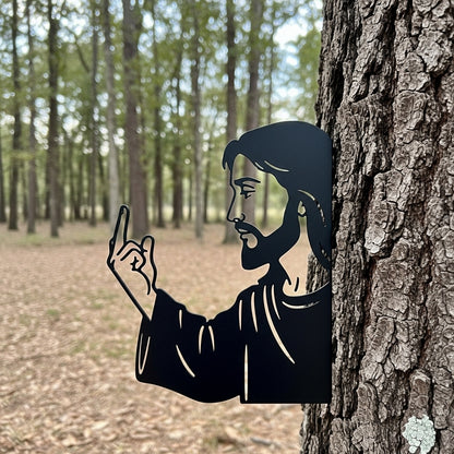 😂Middle Finger Peek-a-Boo Flipping Off Metal Sign