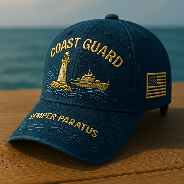 Premium U.S. Coast Guard Embroidered Cap – “Semper Paratus” Edition