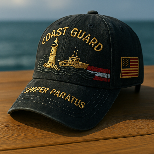 Premium U.S. Coast Guard Embroidered Cap – “Semper Paratus” Edition