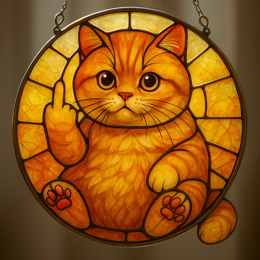 😼🖕 Middle Finger Cat Suncatcher