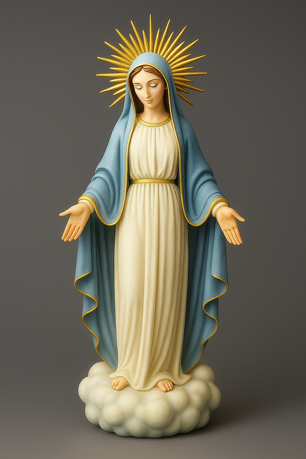 🙏💙Handcrafted Virgin Mary Prayer Statue – "Divine Serenity"💙🙏