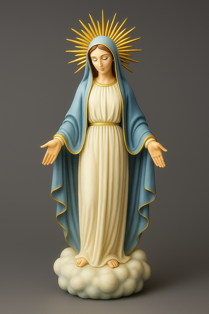 🙏💙Handcrafted Virgin Mary Prayer Statue – "Divine Serenity"💙🙏