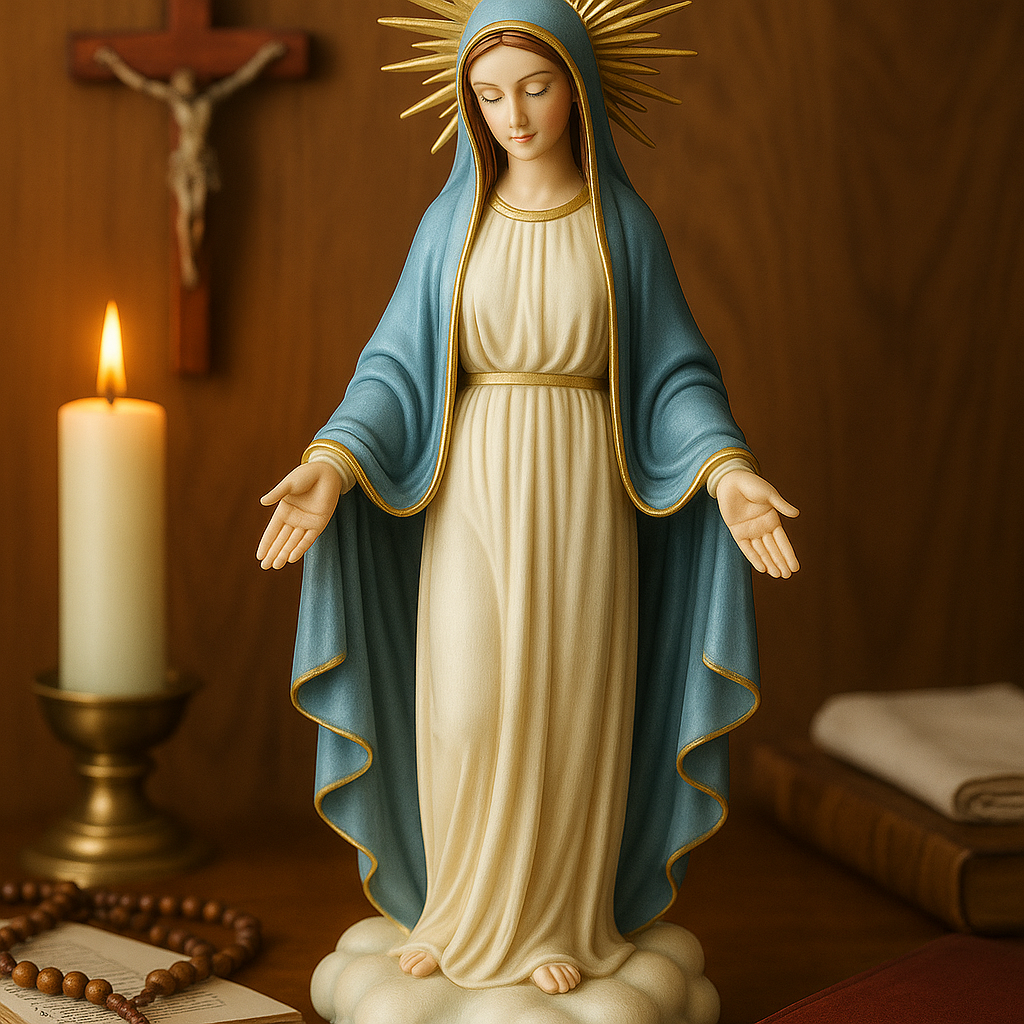 🙏💙Handcrafted Virgin Mary Prayer Statue – "Divine Serenity"💙🙏