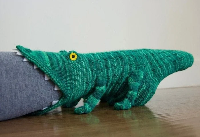 🎅Hot Sale- 3D Knit Crocodile Socks