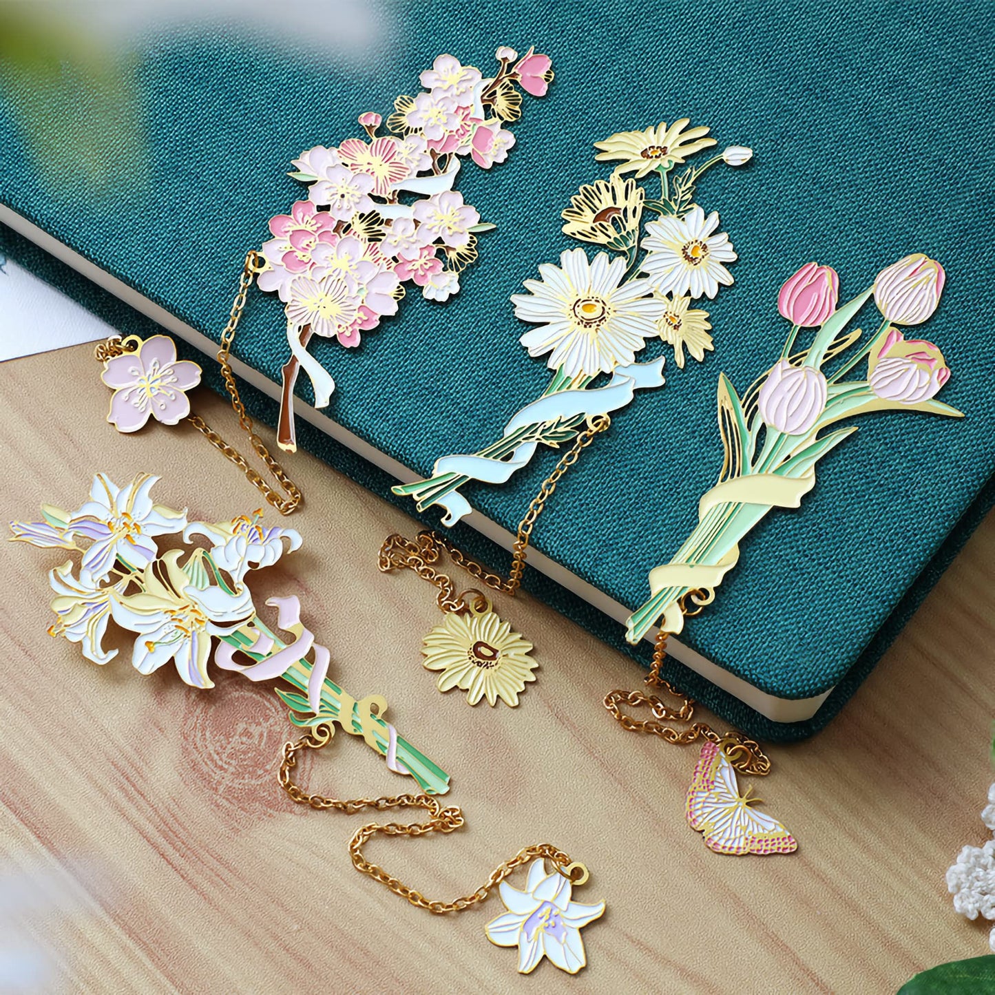 ✨Delicate Gift--🌷Metal Flower Bookmarks For Book Lovers
