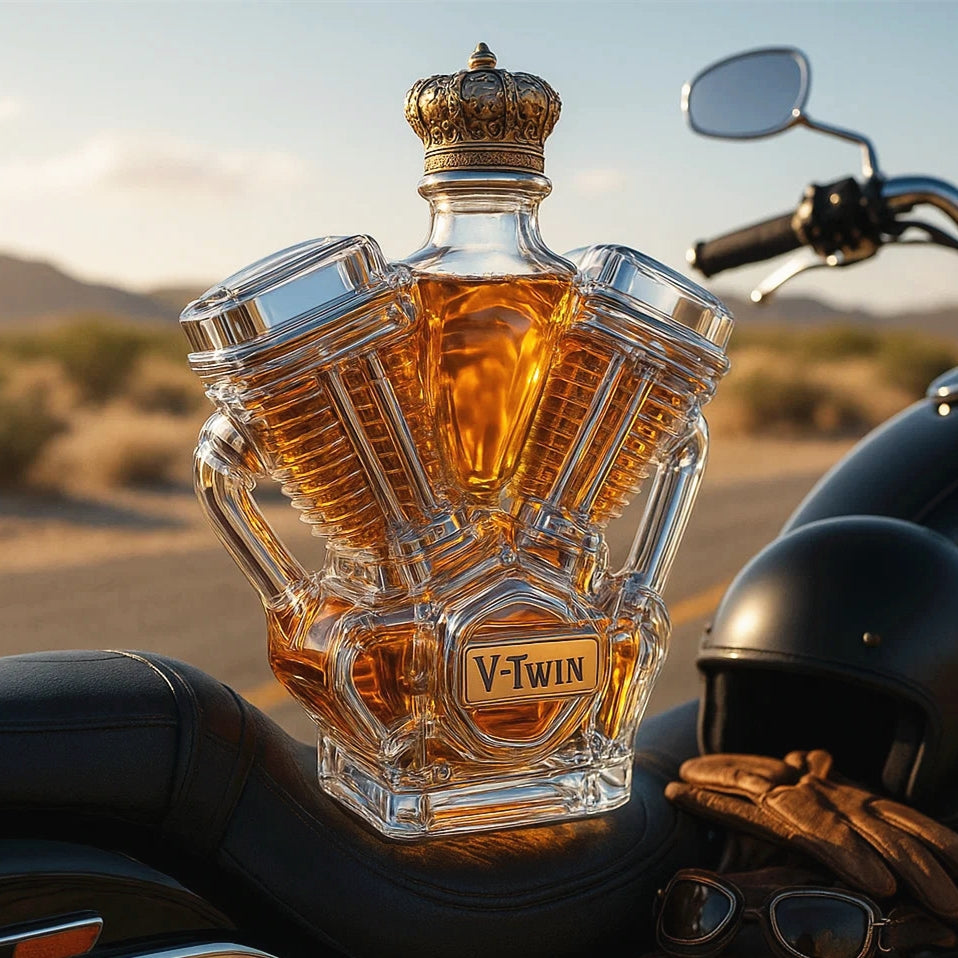 🥃🏍️V-Twin Whiskey Bottle