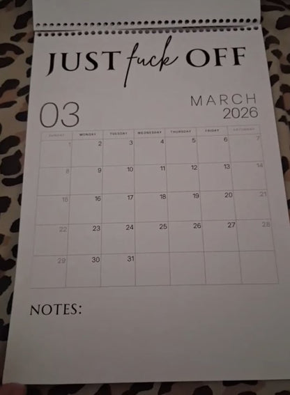 😂Fuck It 2026 Spiral Bound Wall Calender📆