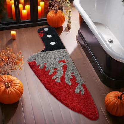 👿Halloween Scream Knife Throw Rug