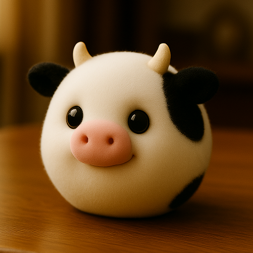 🐄Cute Cow Round Figure