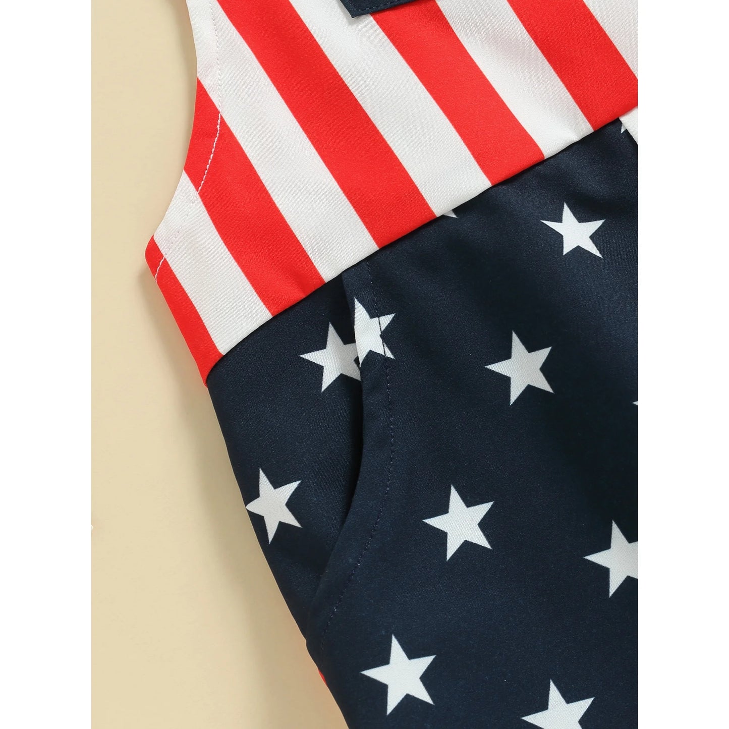 Toddler American Flag Print Overalls Shorts